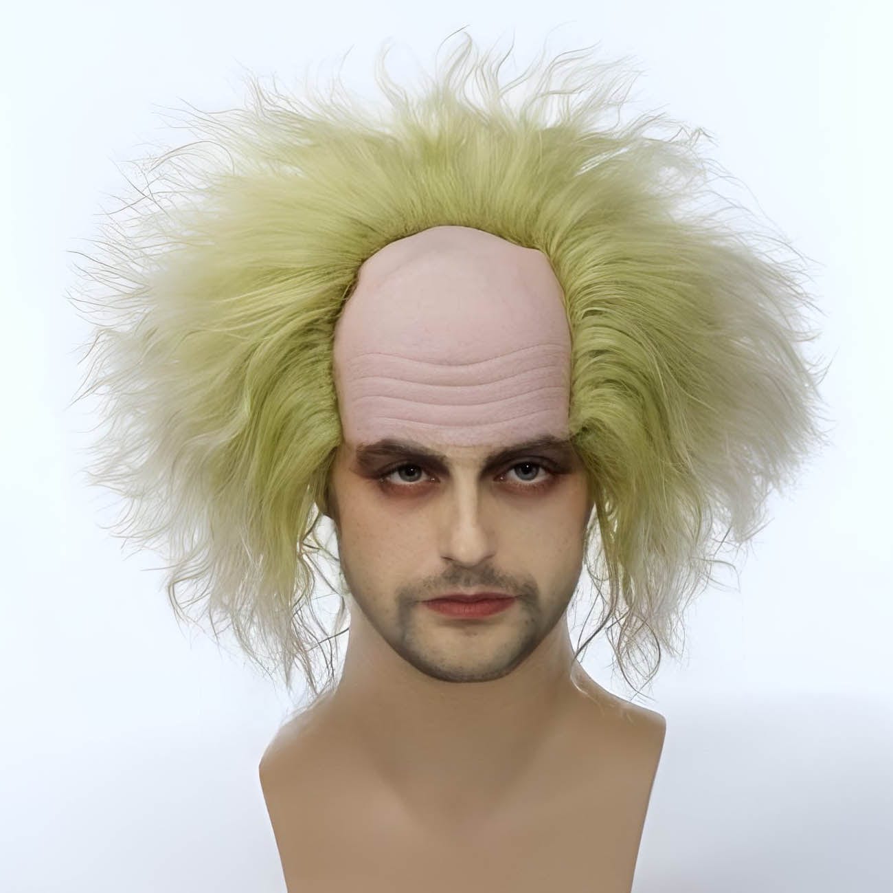 Beetlejuice Halloween Cosplay wig old man bald green gray frizzy hair