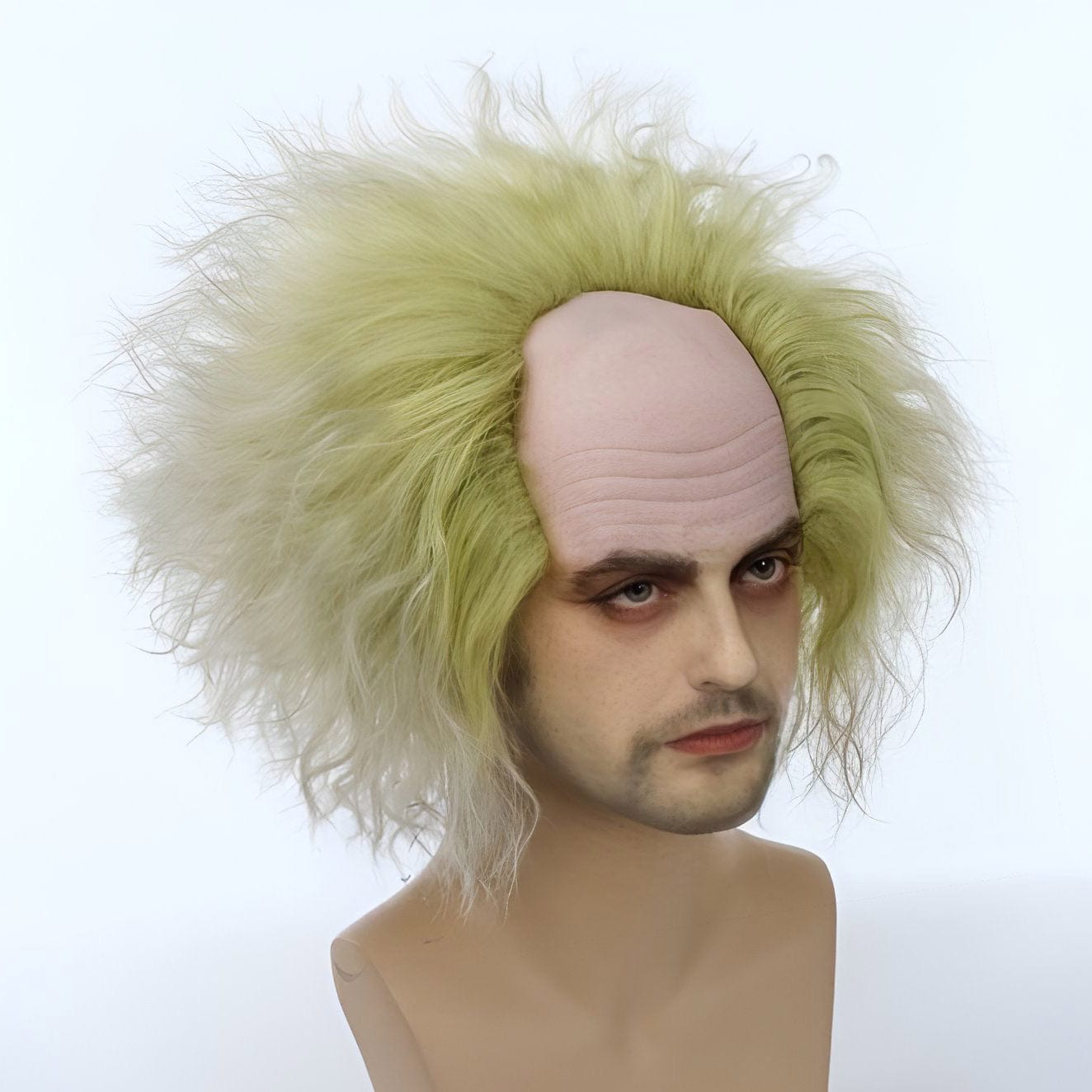 Beetlejuice Halloween Cosplay wig old man bald green gray frizzy hair
