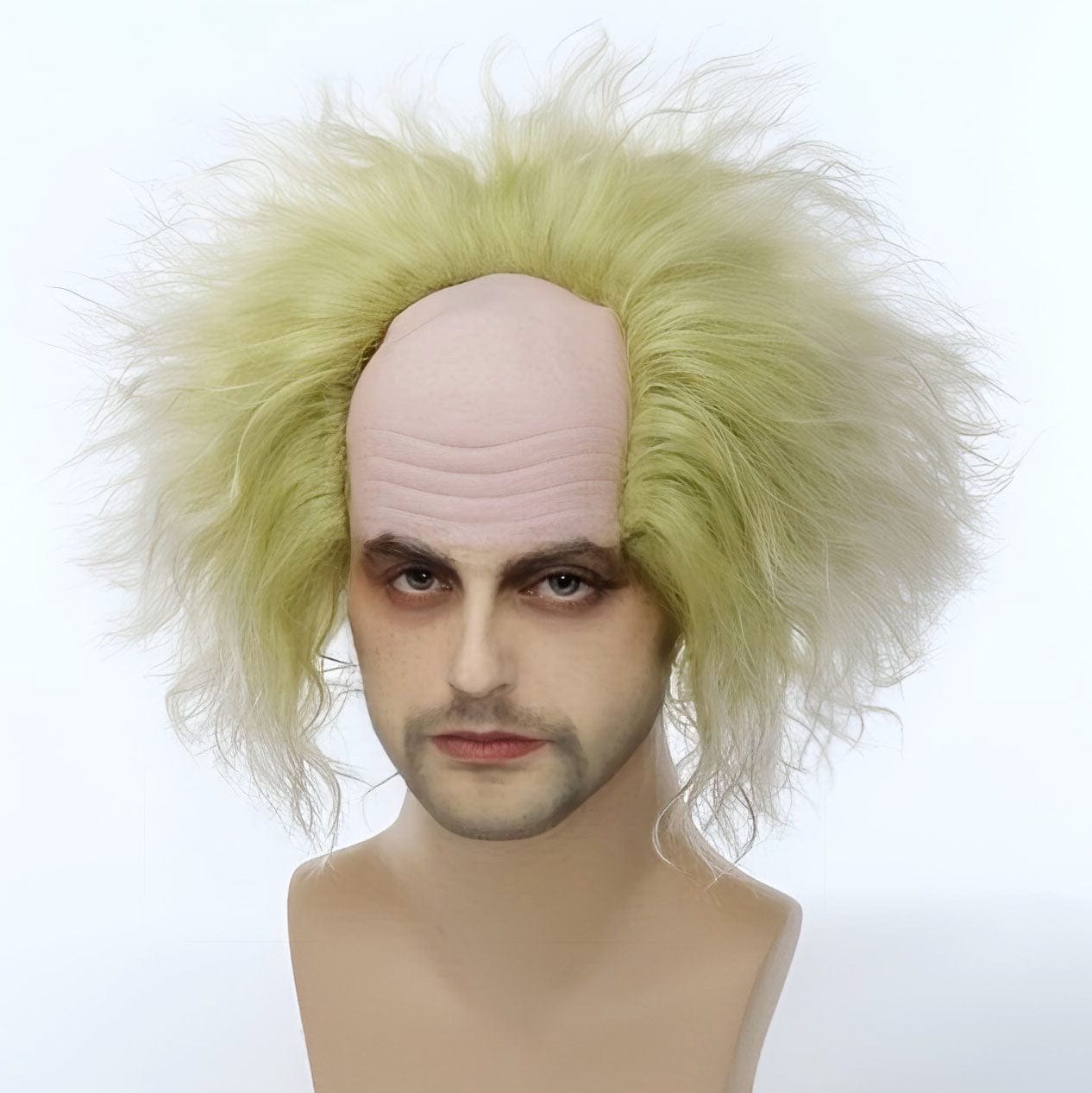 Beetlejuice Halloween Cosplay wig old man bald green gray frizzy hair