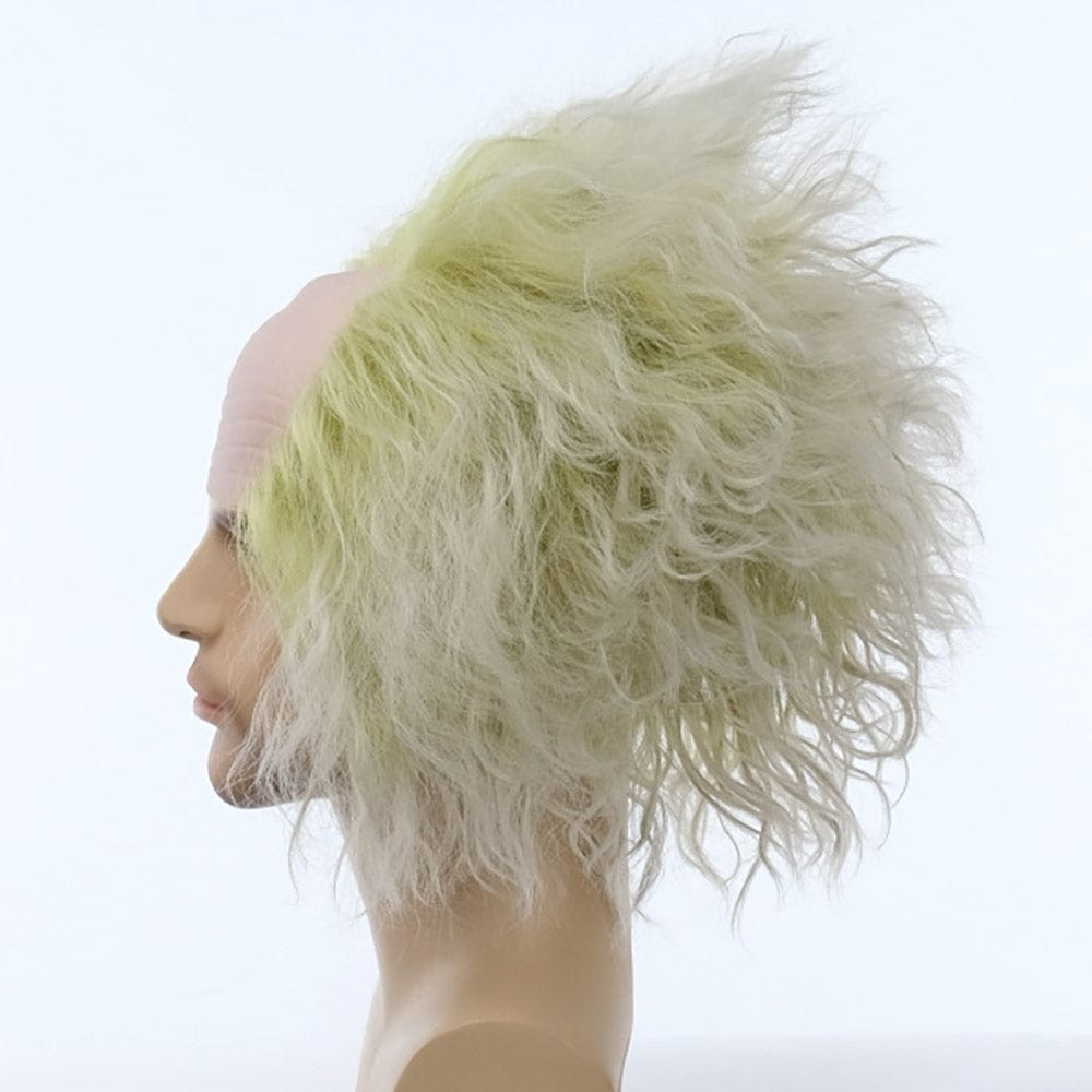 Beetlejuice Halloween Cosplay wig old man bald green gray frizzy hair