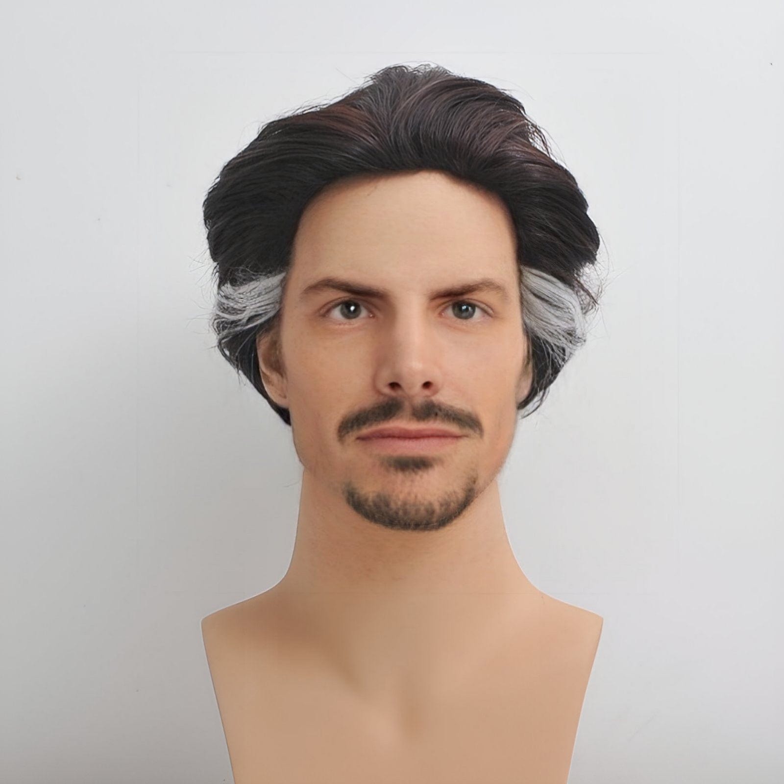 Dr Strange cosplay wig dark brown with white highlight