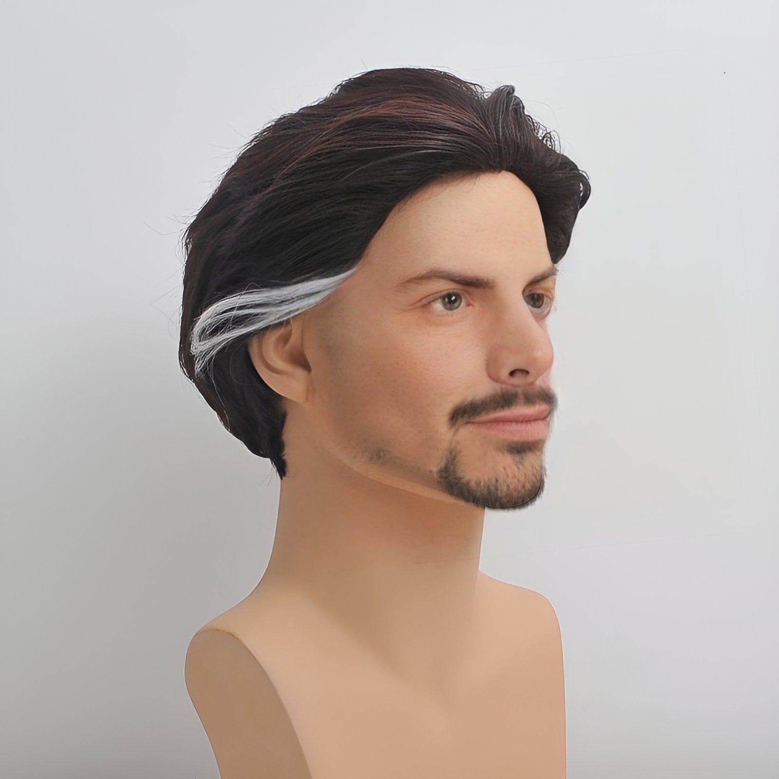 Dr Strange cosplay wig dark brown with white highlight