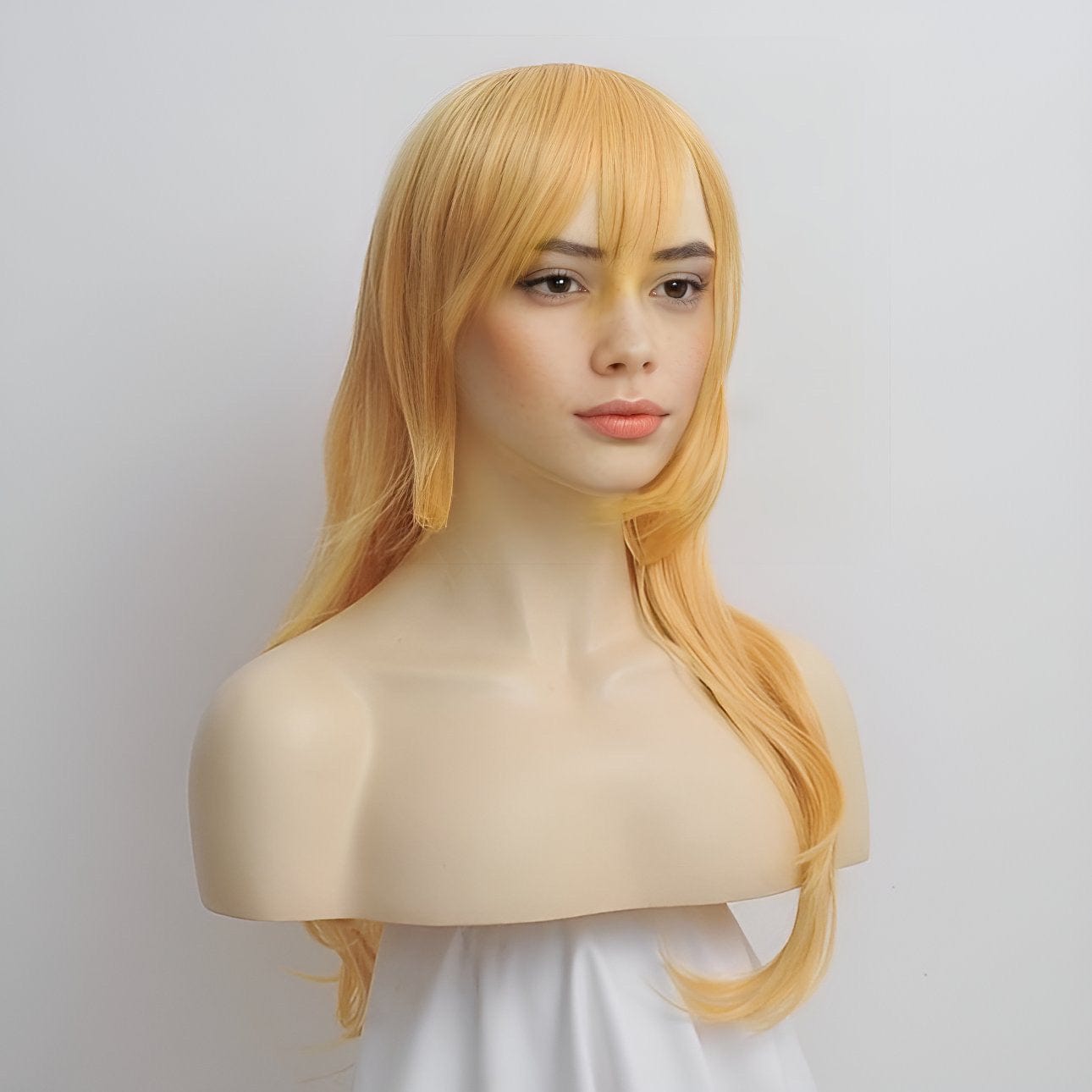 Princess Peach Yellow Cosplay Wig Long Hair For Halloween Costume