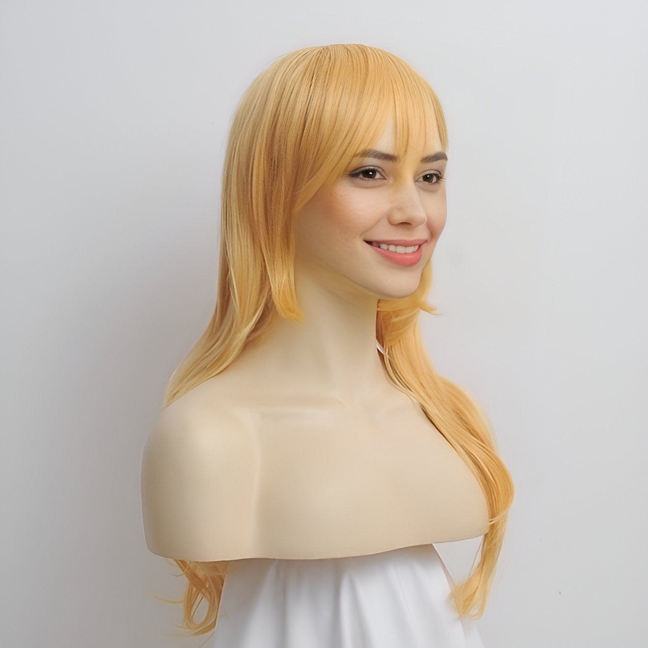 Princess Peach Yellow Cosplay Wig Long Hair For Halloween Costume