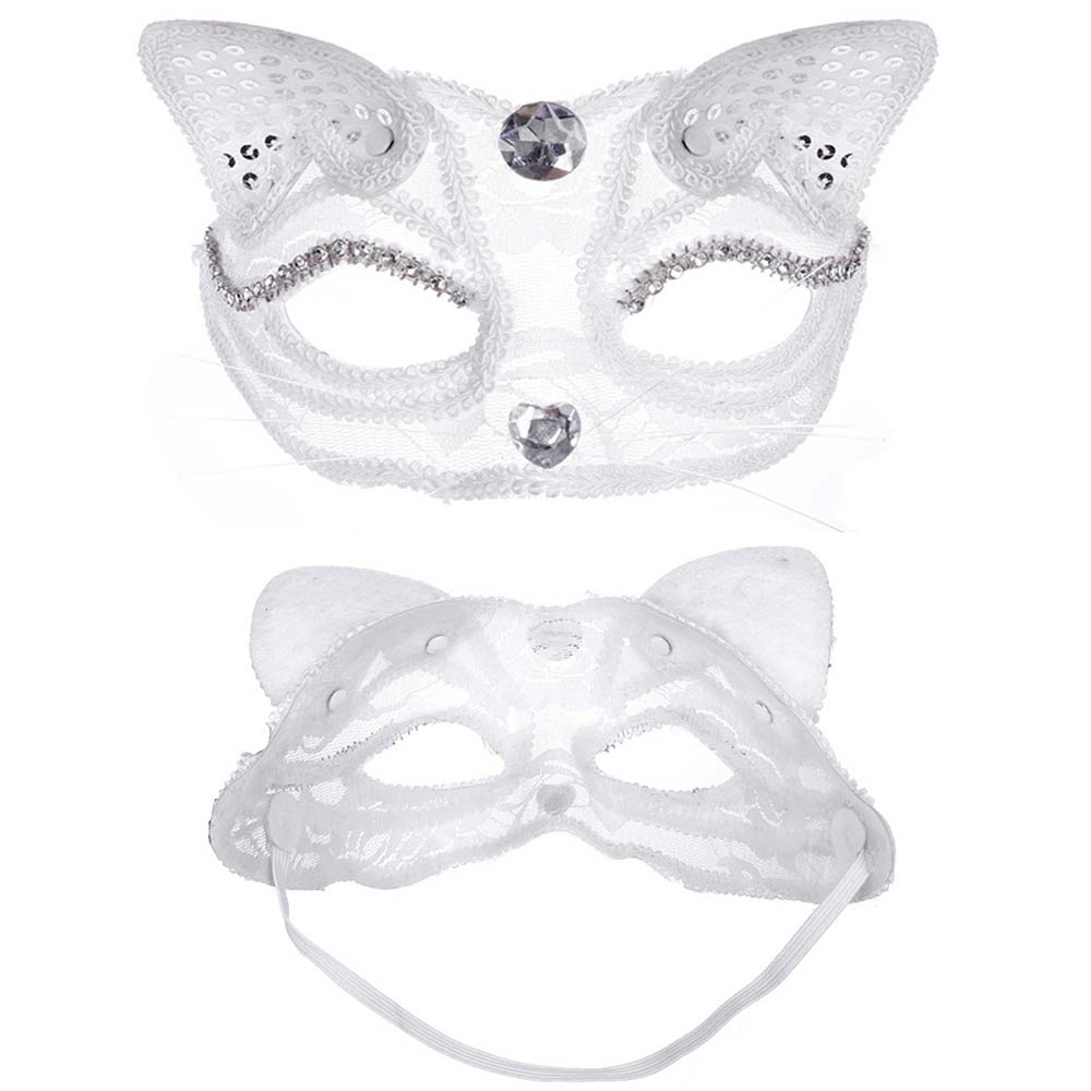 nevermindyrhead Black Cat Masquerade Lace Rhinestones Mask For Fancy Dress Christmas Halloween Costume Party Girls Women