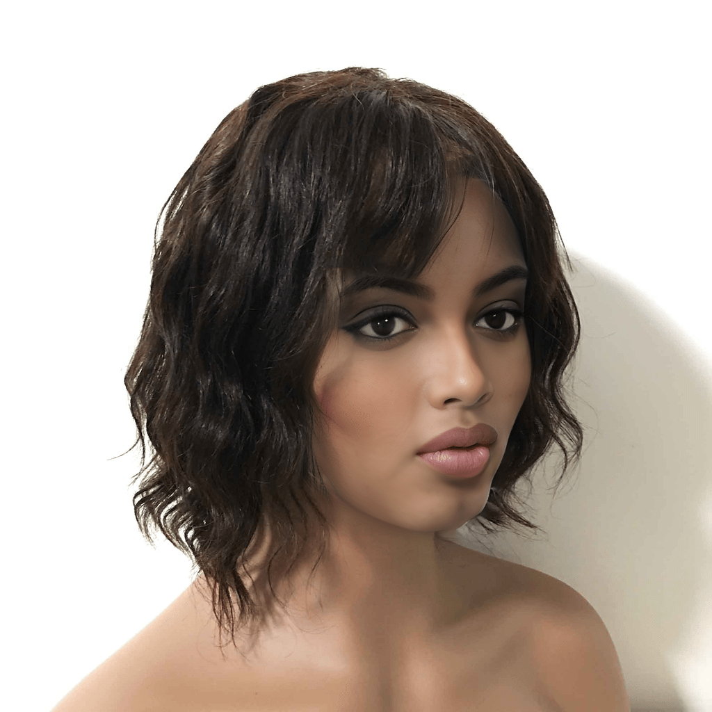 Women Black Human Hair Wig Lace Front With Bangs Short Curly –  nevermindyrhead, image size:1024x1024