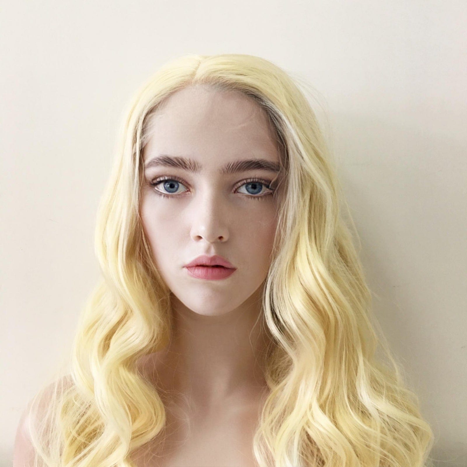 nevermindyrhead Blonde Wig 13x4 HD Frontal Lace Front Long Curly Side Part Glueless For Women