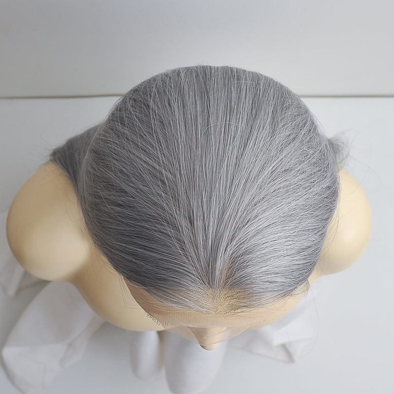 nevermindyrhead Gray Lace Front Wig For Women Long Straight Free Part Sicked Smooth Natural Looking