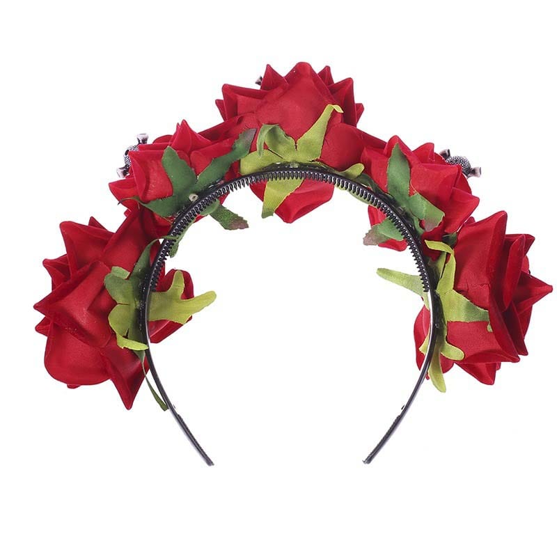 nevermindyrhead Halloween Skull Headband Day of the Dead Costume Flower Crown Floral Spider Headpiece for Women and Girls