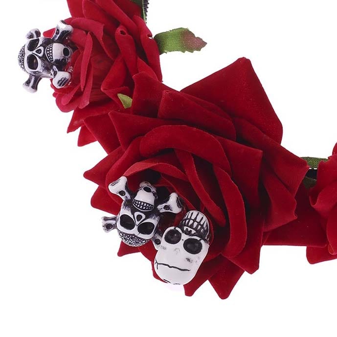 nevermindyrhead Halloween Skull Headband Day of the Dead Costume Flower Crown Floral Spider Headpiece for Women and Girls