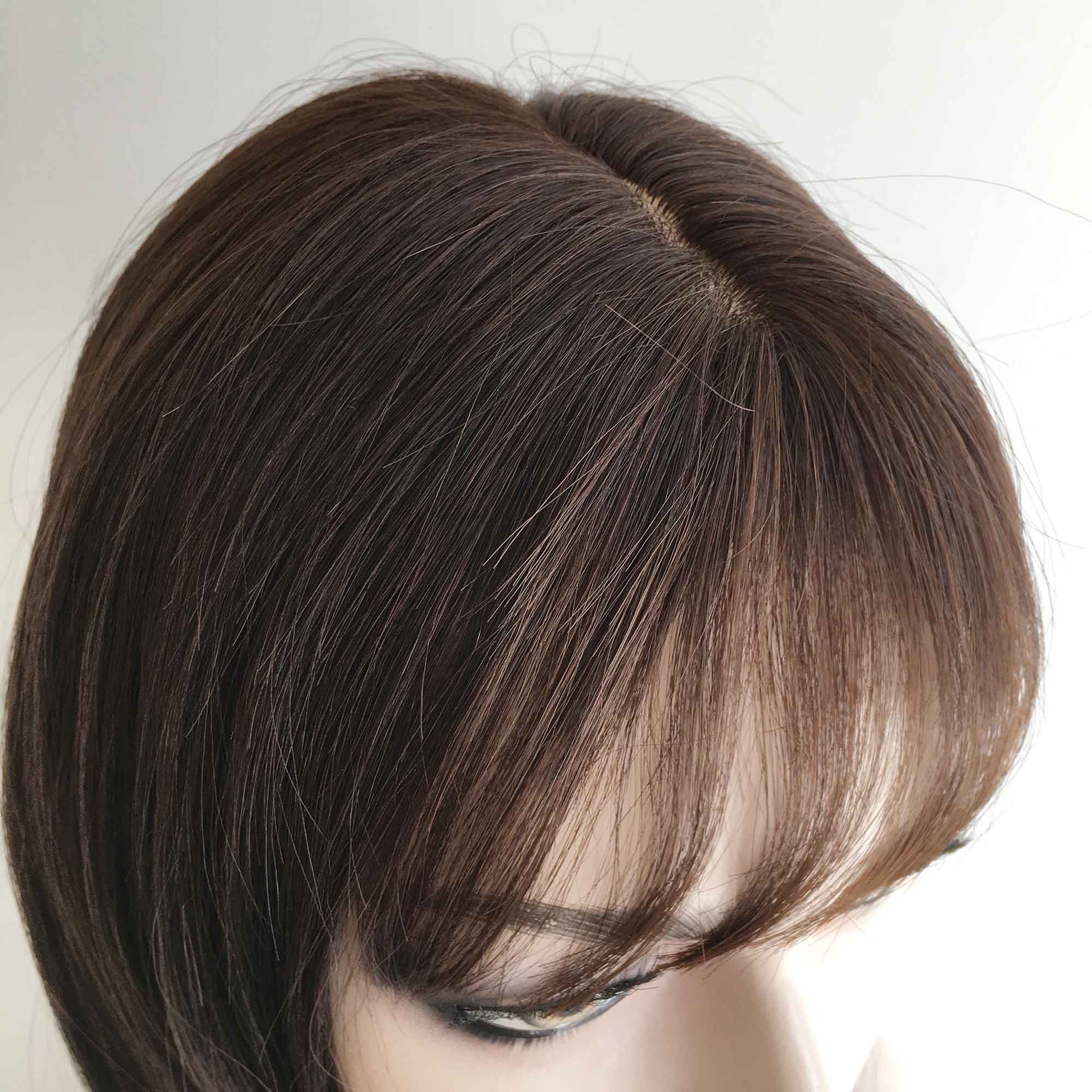 nevermindyrhead Human Hair Wig For Women Dark Brown Bob Short Straight Hair With Bangs