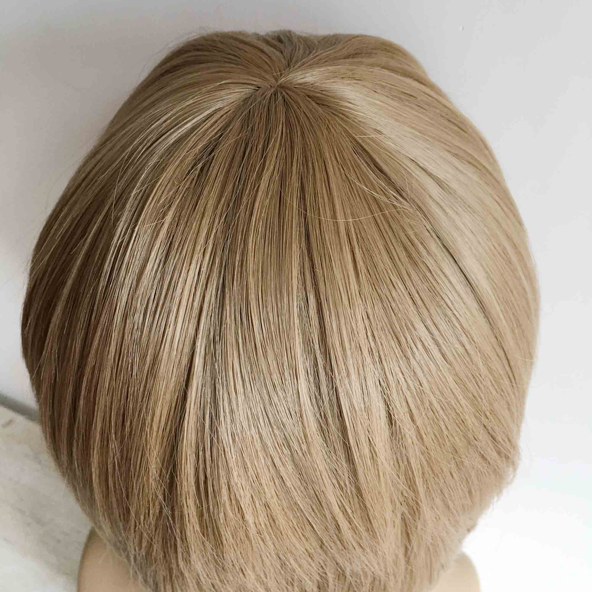 nevermindyrhead Men Ash Brown Mod Style Short Straight Hair Soft Long Bangs Wig