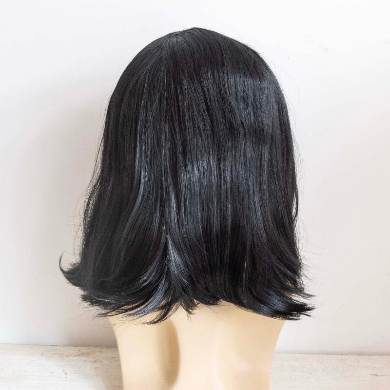 nevermindyrhead Men Black Lace Front Short Straight Hair Widow's Peak Hairline Wig