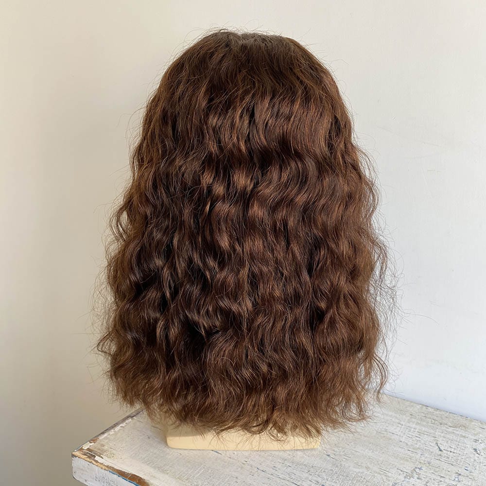 nevermindyrhead Men Human Hair Wig Dark Brown 13X6 Lace Front Curly Long Middle Part Cosplay Realistic
