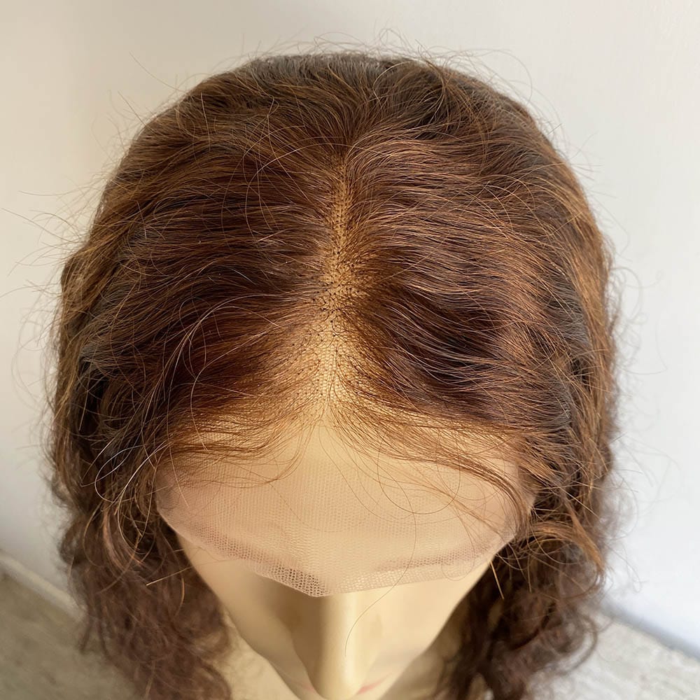 nevermindyrhead Men Human Hair Wig Dark Brown 13X6 Lace Front Curly Long Middle Part Cosplay Realistic