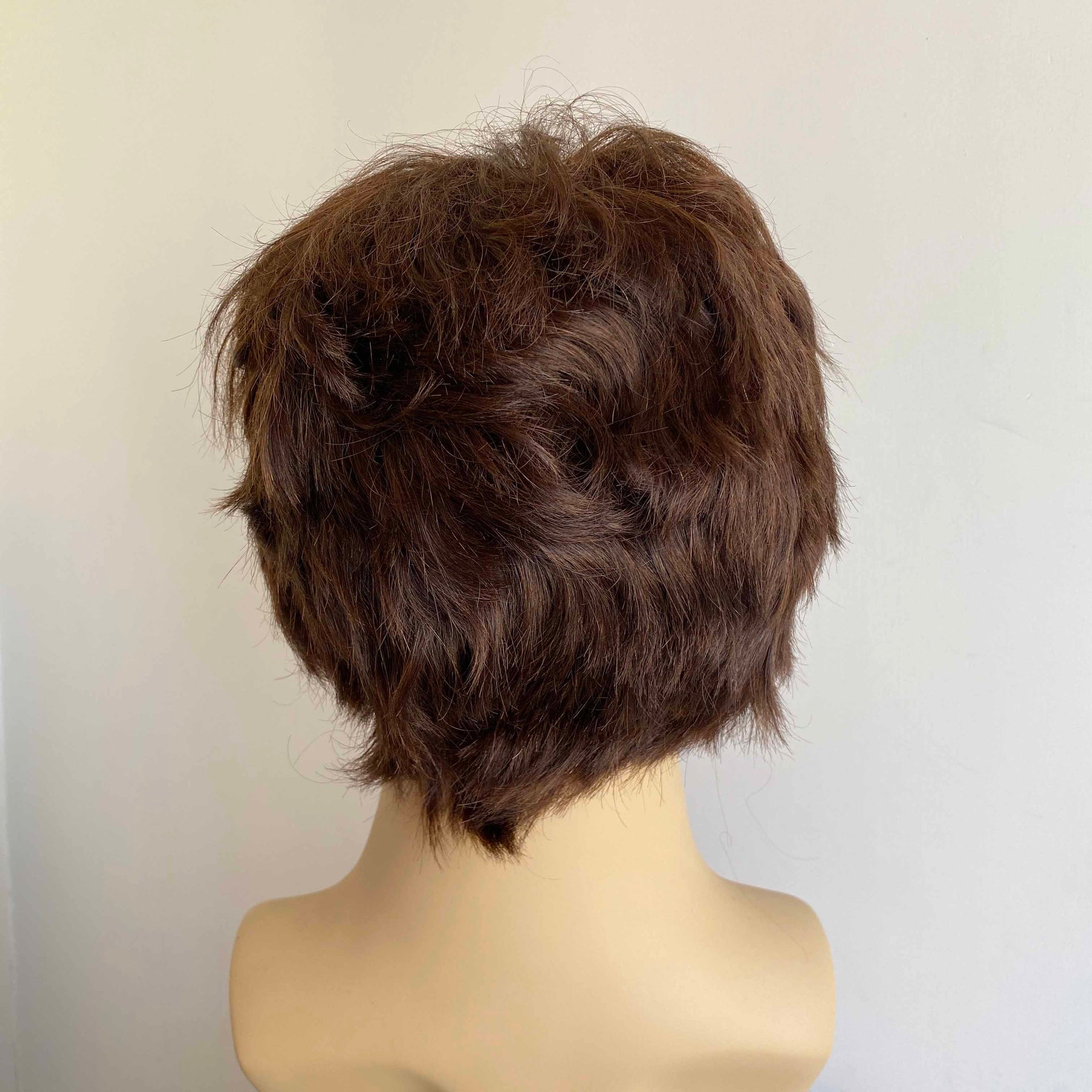 nevermindyrhead Men Human Hair Wig Short Brown Lace Front Wig Short Bangs Fringe Cutting