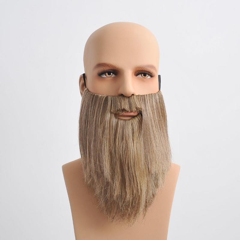 nevermindyrhead Men Ombre Brown Long Wavy Wig & Beard Set Ideal For Hero Fantasy Cosplay