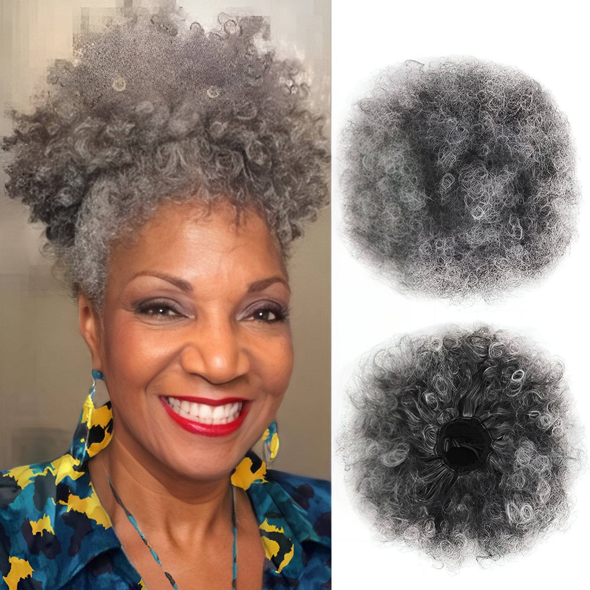 nevermindyrhead Women Afro Puff Drawstring Ponytail Bun Synthetic Kinky Hair Extension 1BT0906#