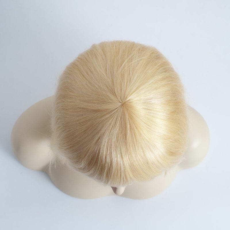 nevermindyrhead Women Blonde Human Hair Wig With Bangs 613 Straight Medium Shoulder Length