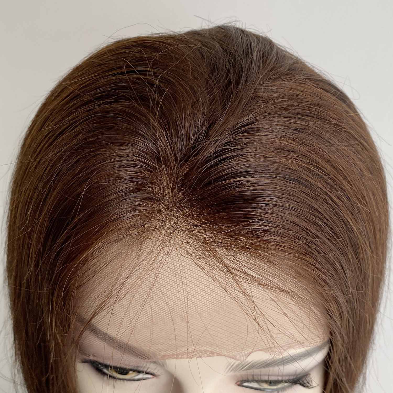 nevermindyrhead Women Brown Human Hair Wig Lace Front Short Bob Side Part Natural Looking 10 Inches