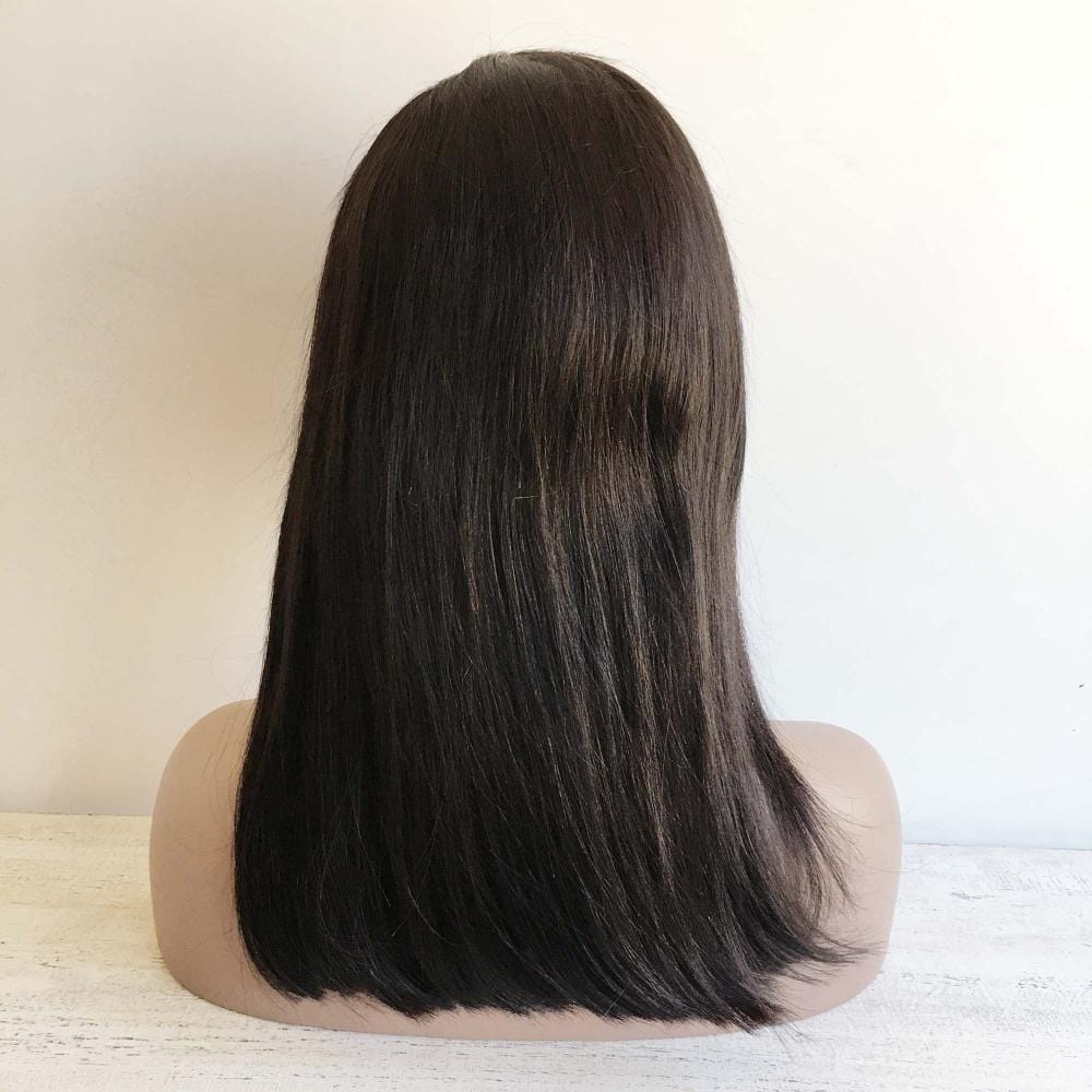 nevermindyrhead Women Natural Black Human Hair 13X6 Lace Front Wig Long Straight Hair Side Part
