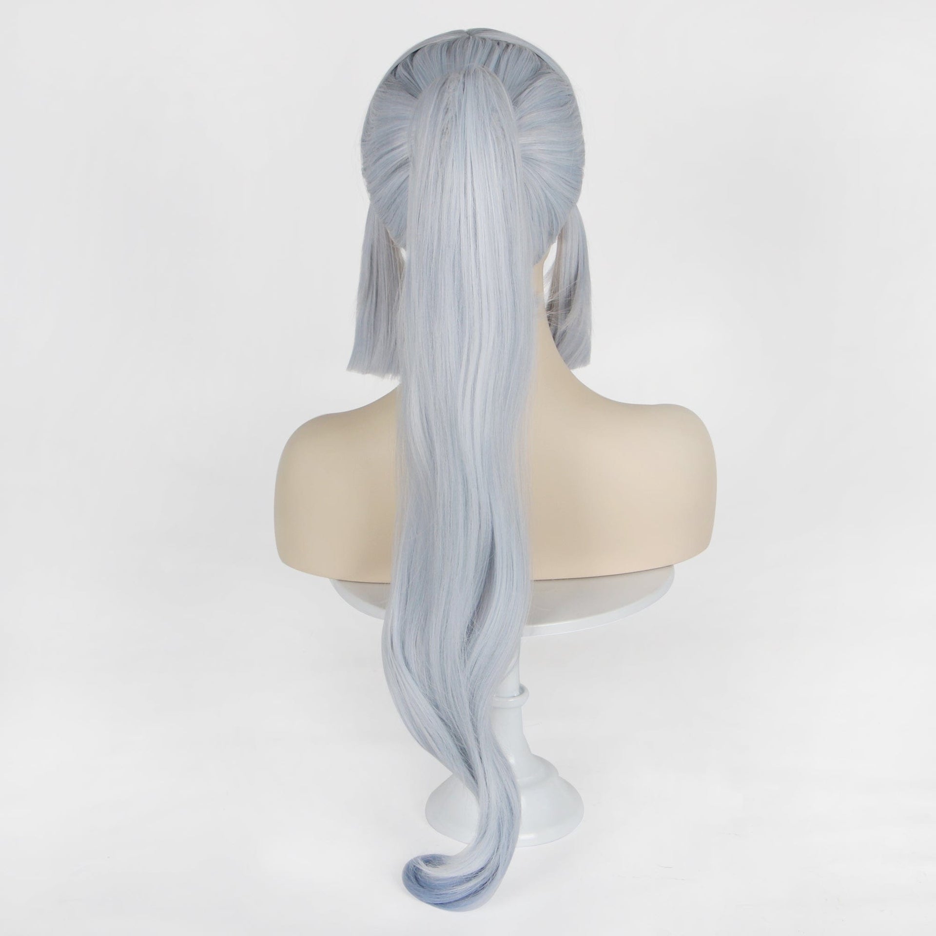 nevermindyrhead Women Ombre Greyish Blue Long Straight Layers Top Ponytail Japanese Princess Style Cosplay Wig