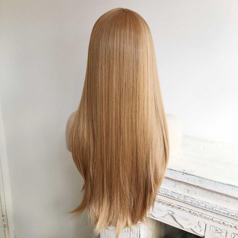 nevermindyrhead Women Strawberry Blonde Lace Front Wig Middle Part Long Straight Hair