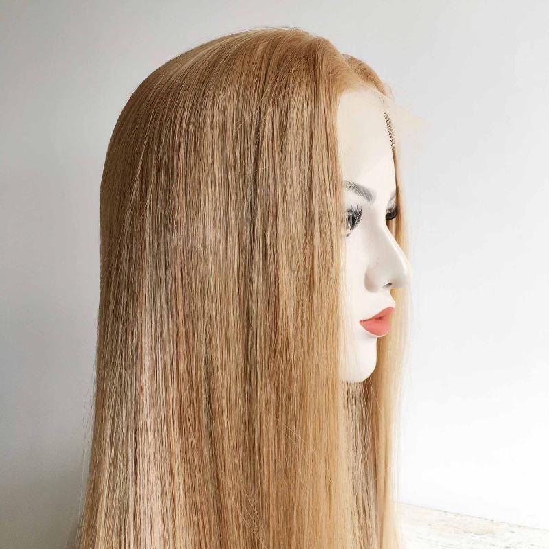 nevermindyrhead Women Strawberry Blonde Lace Front Wig Middle Part Long Straight Hair