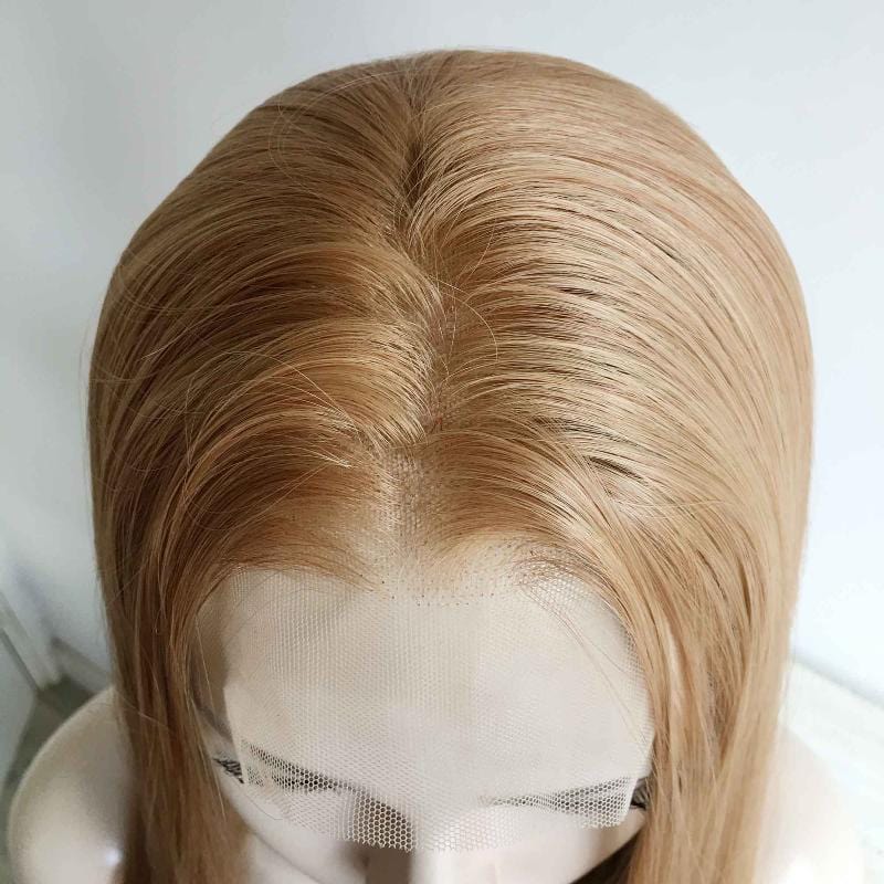 nevermindyrhead Women Strawberry Blonde Lace Front Wig Middle Part Long Straight Hair