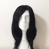 Men Black Long Straight Layered Side Swept Bangs Cosplay Wig
