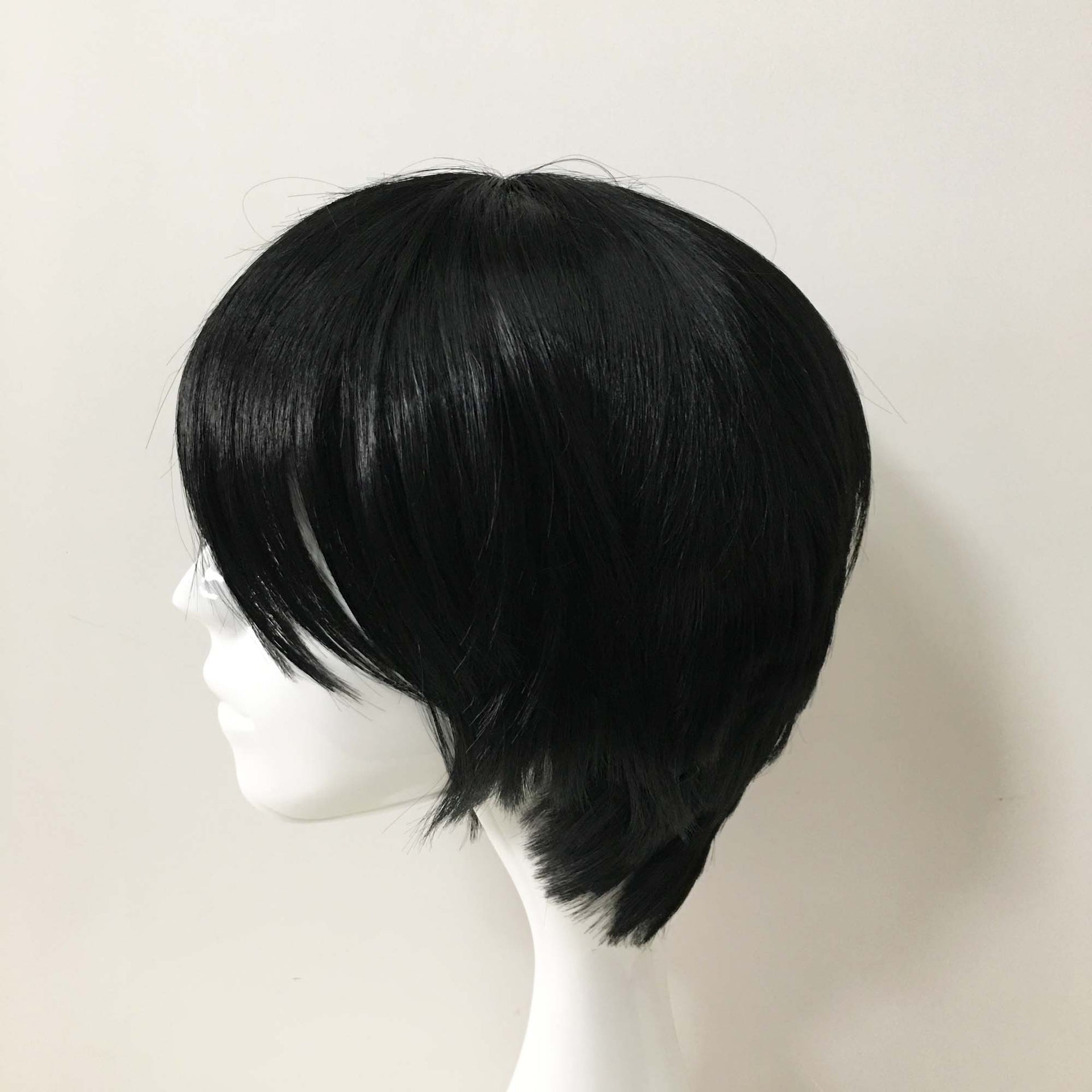 nevermindyrhead Men Black Short Straight Extra Long Bangs Cosplay Wig