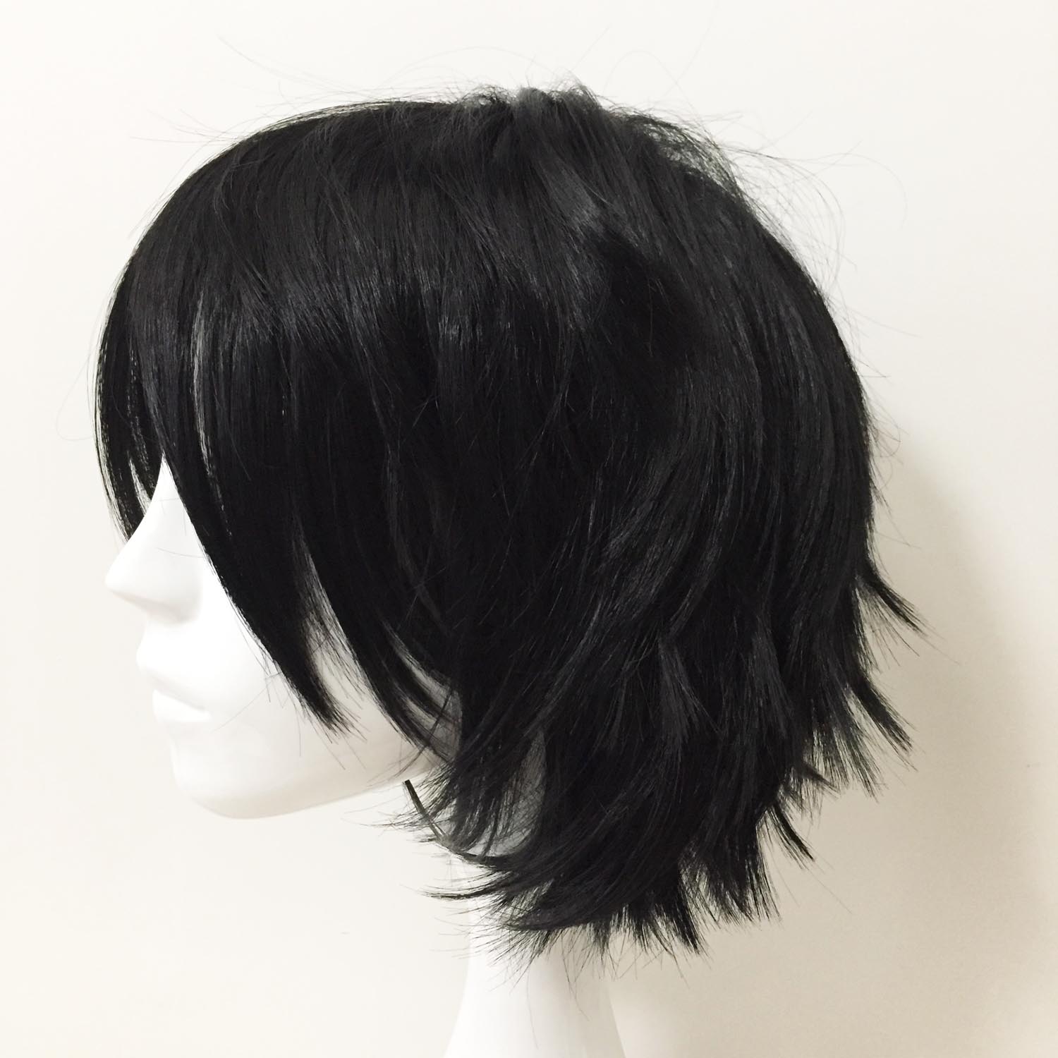 nevermindyrhead Men Black Straight Long Bangs Middle Part Cosplay Wig