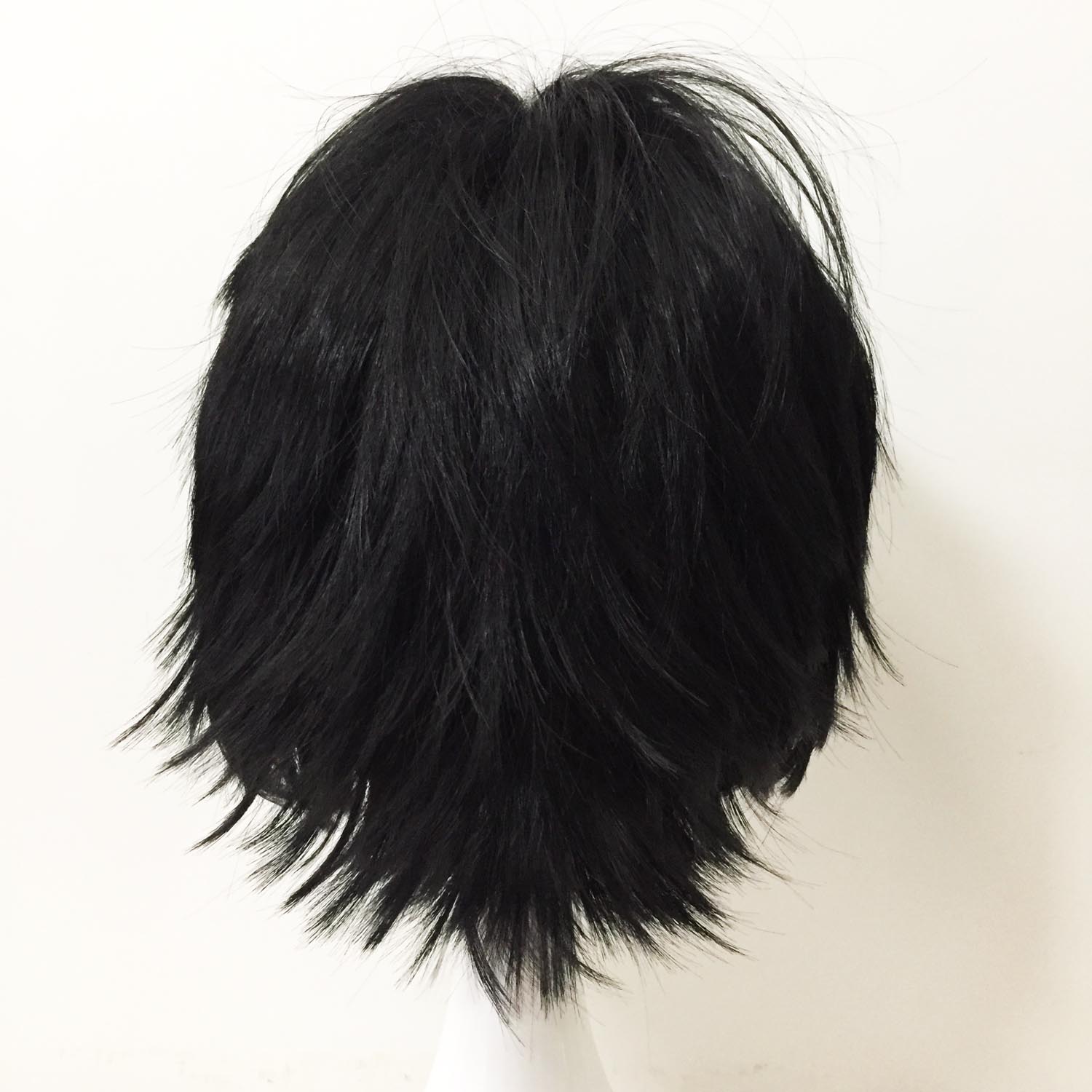 nevermindyrhead Men Black Straight Long Bangs Middle Part Cosplay Wig