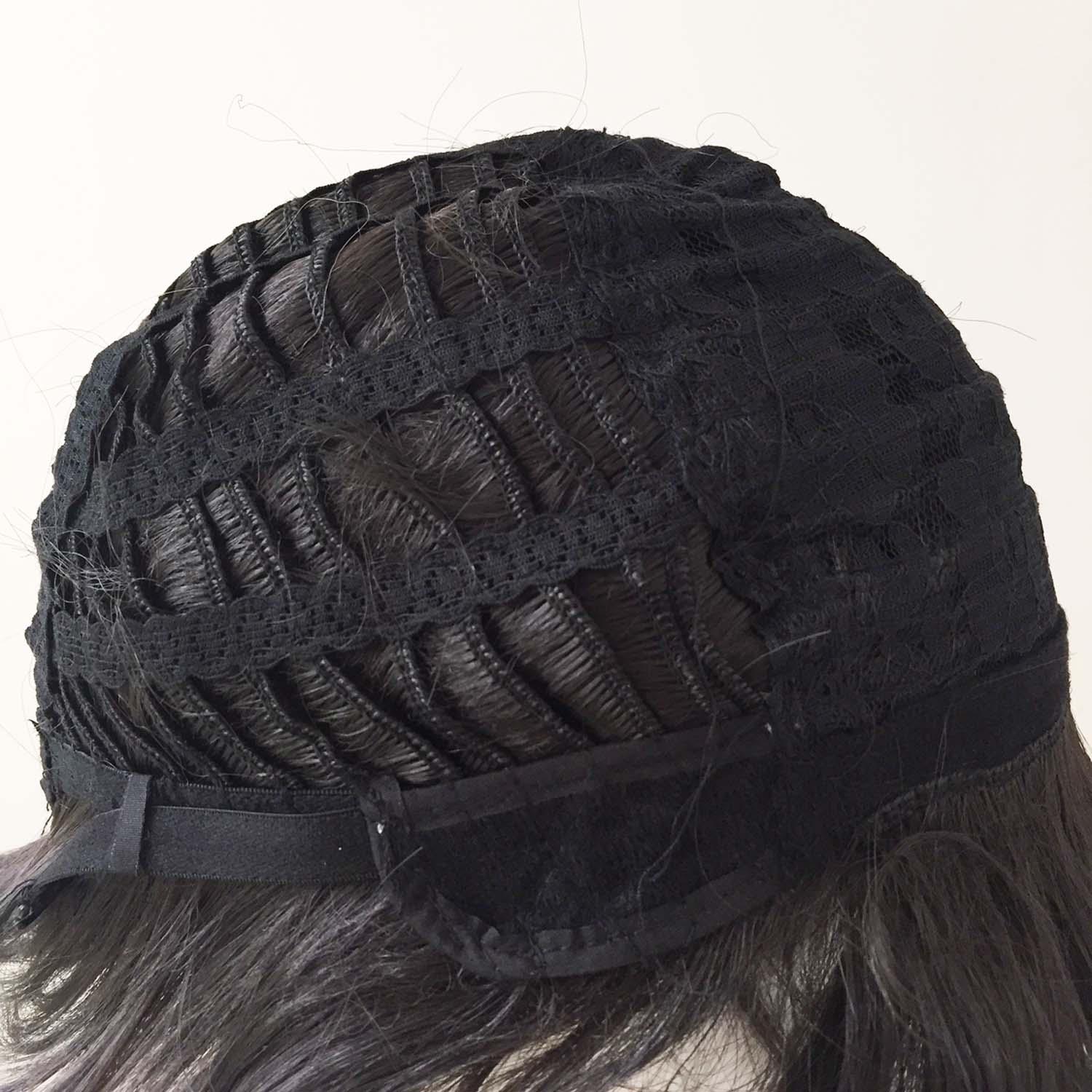nevermindyrhead Men Black Straight Long Bangs Middle Part Cosplay Wig