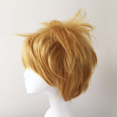 Men Blonde Short Straight Fringe Bangs Cosplay Wig
