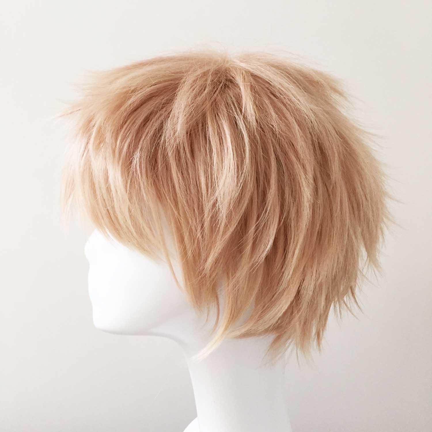 nevermindyrhead Men Blonde Short Straight Fringe Bangs Layered Cosplay Wig