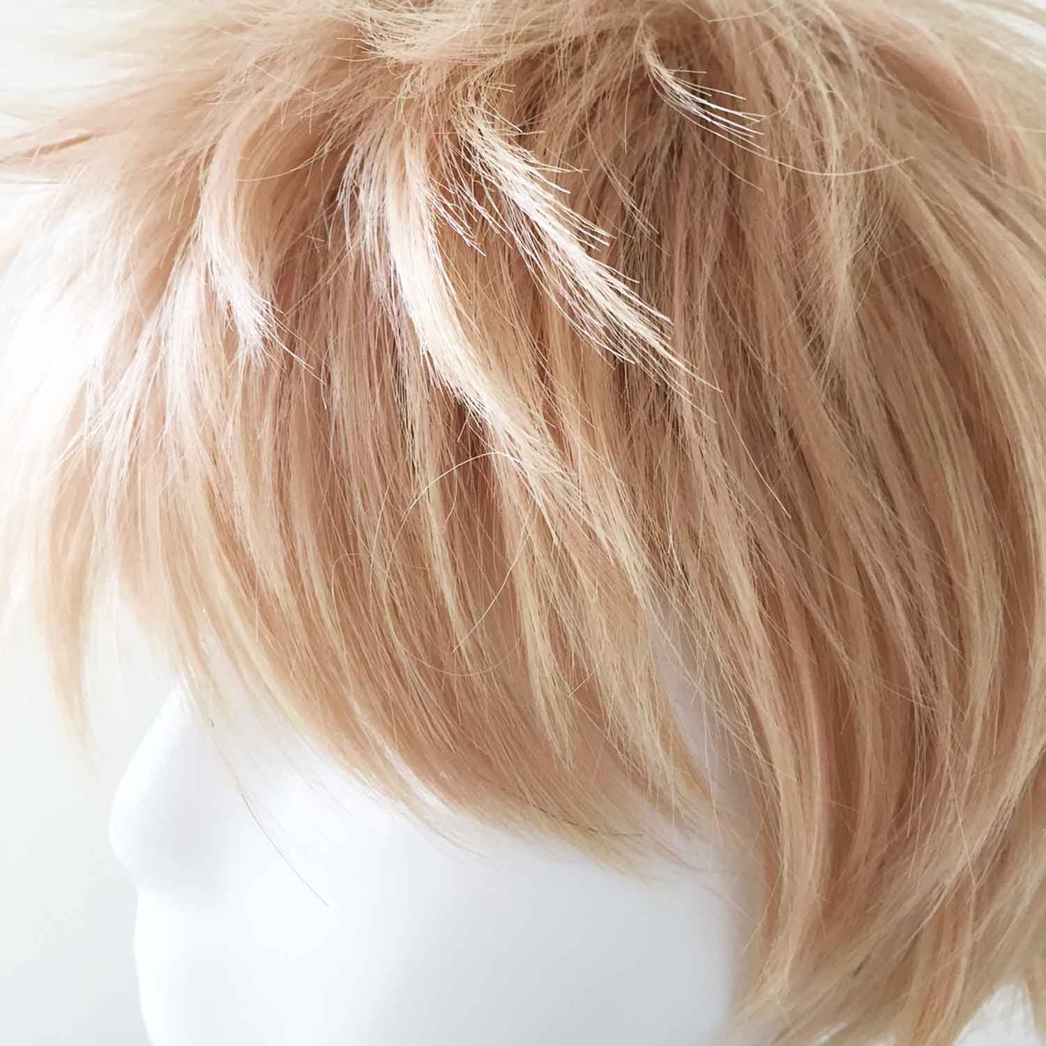 nevermindyrhead Men Blonde Short Straight Fringe Bangs Layered Cosplay Wig