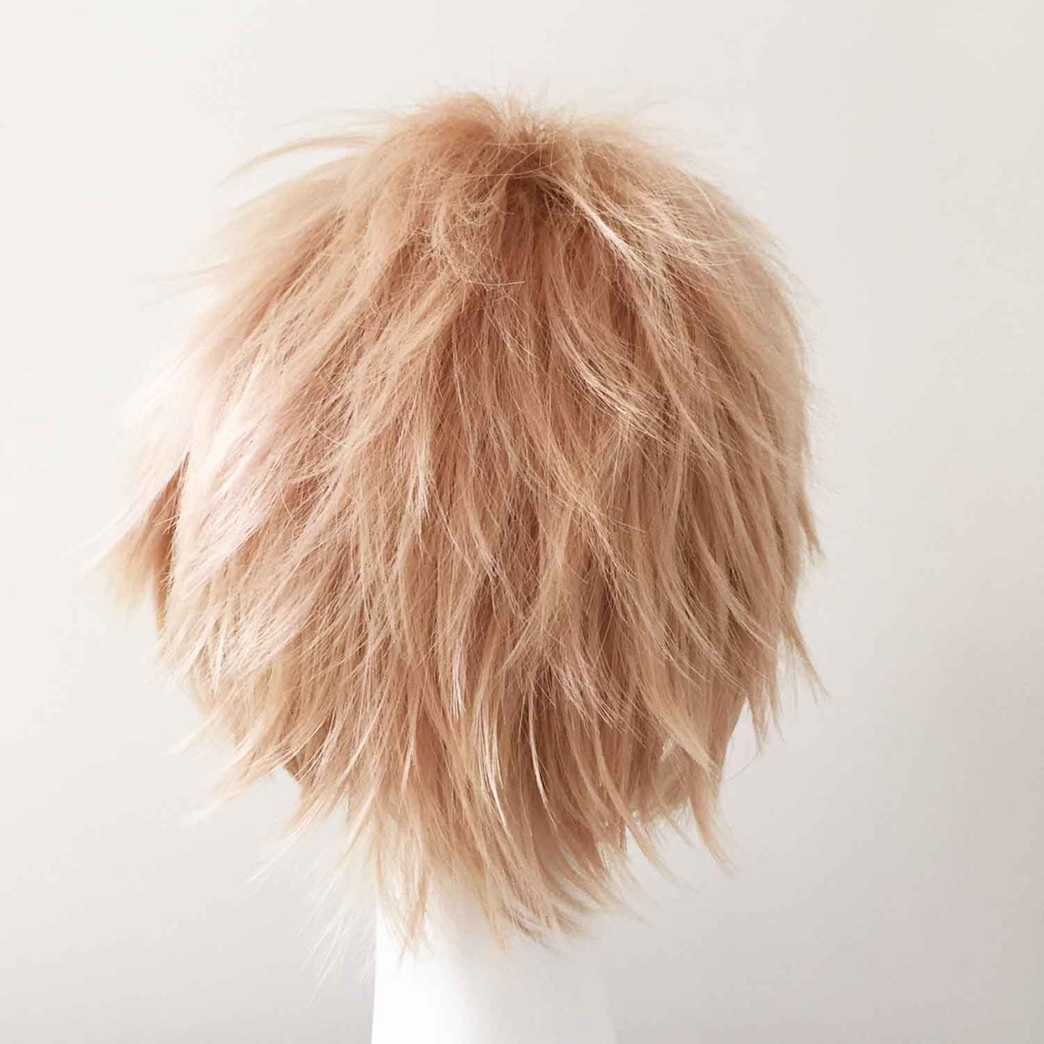 nevermindyrhead Men Blonde Short Straight Fringe Bangs Layered Cosplay Wig
