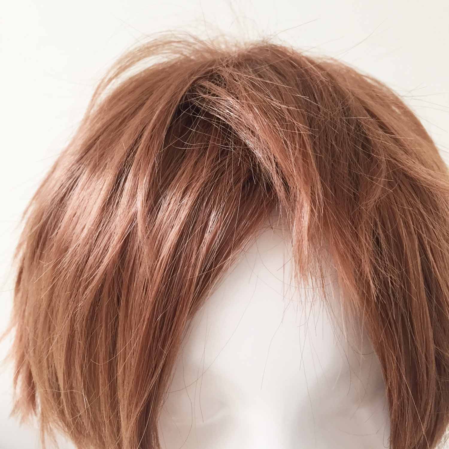 nevermindyrhead Men Brown Short Straight Fringe Bangs Layered Cosplay Wig