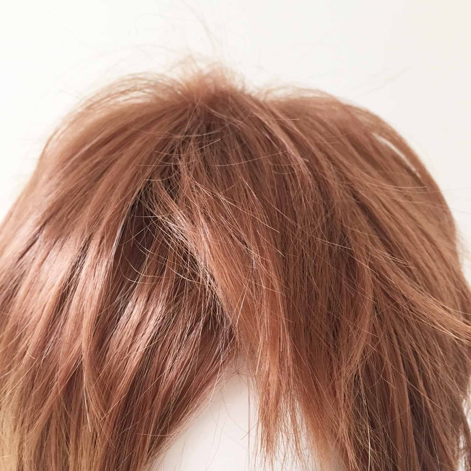 nevermindyrhead Men Brown Short Straight Fringe Bangs Layered Cosplay Wig