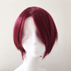 Men Dark Red Short Straight Long Bangs Side Part Cosplay Wig