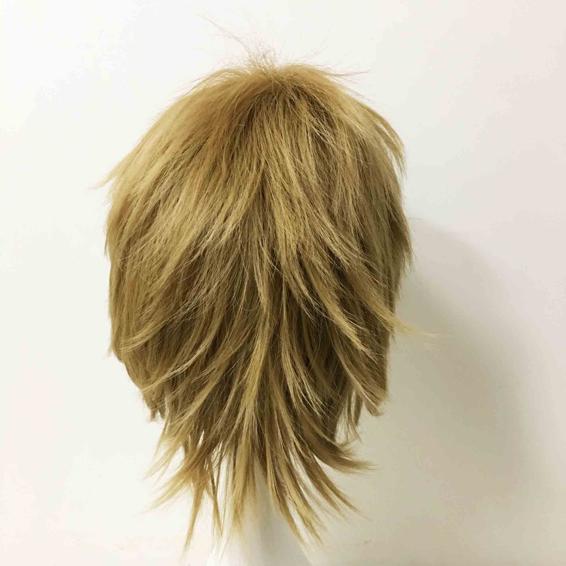 nevermindyrhead Men Golden Brown Short Straight Fringe Bangs Cosplay Wig