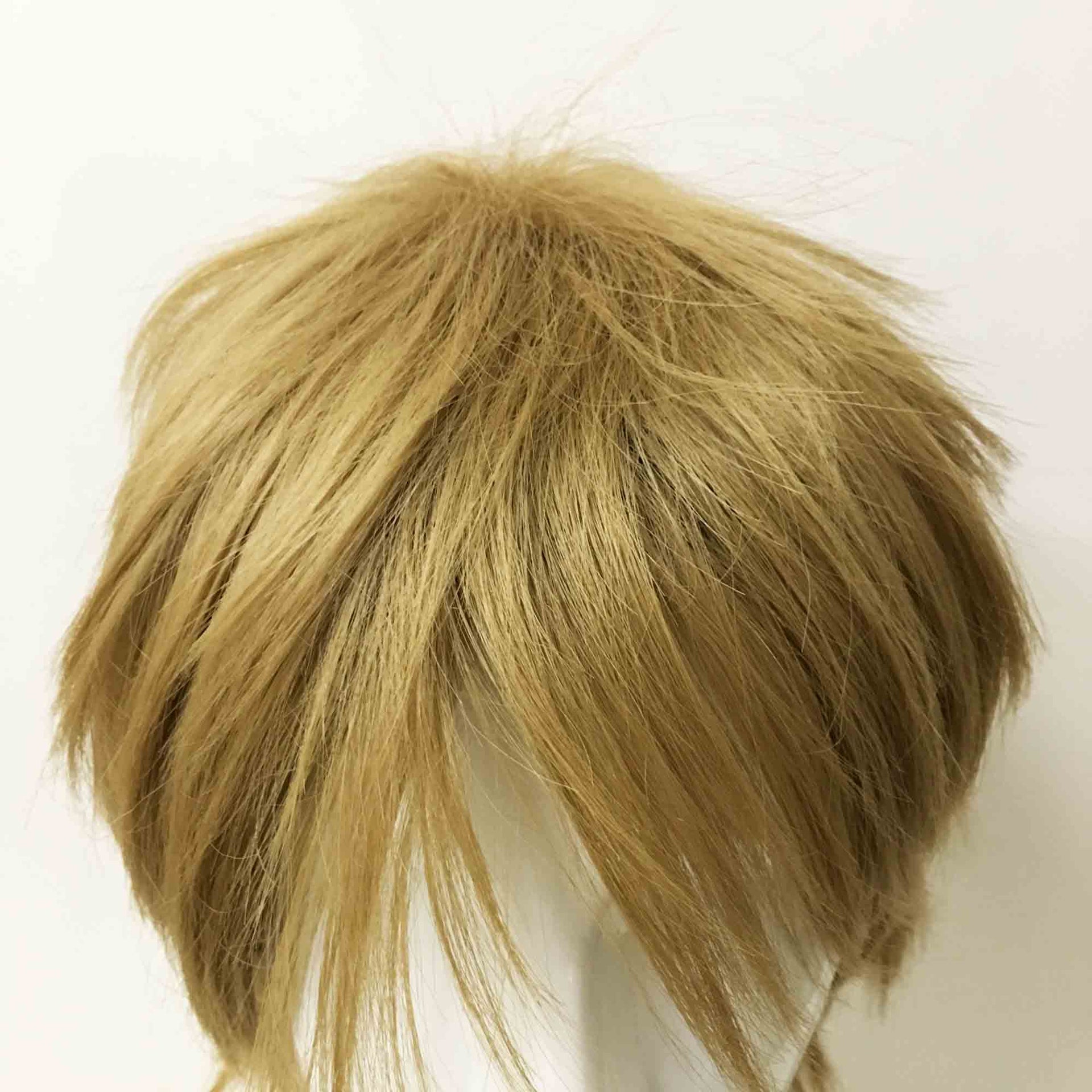nevermindyrhead Men Golden Brown Short Straight Fringe Bangs Cosplay Wig