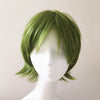 Men Green Short Straight Fringe Bangs Cosplay Wig