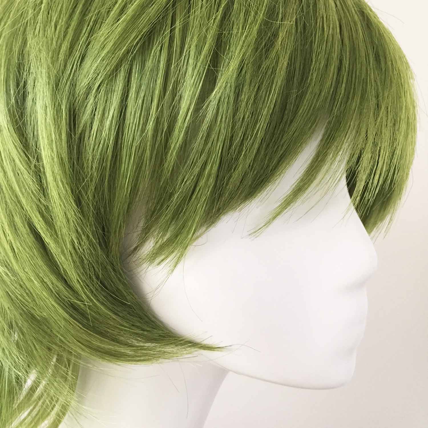 nevermindyrhead Men Green Short Straight Fringe Bangs Cosplay Wig