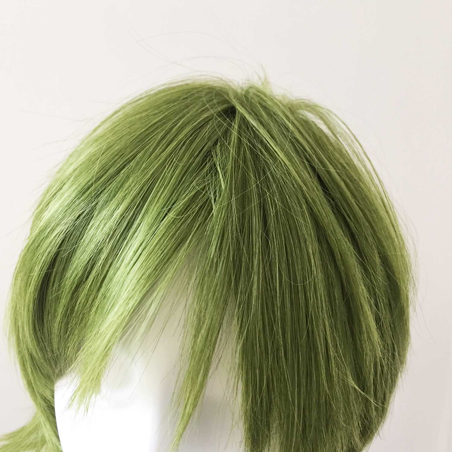 nevermindyrhead Men Green Short Straight Fringe Bangs Cosplay Wig