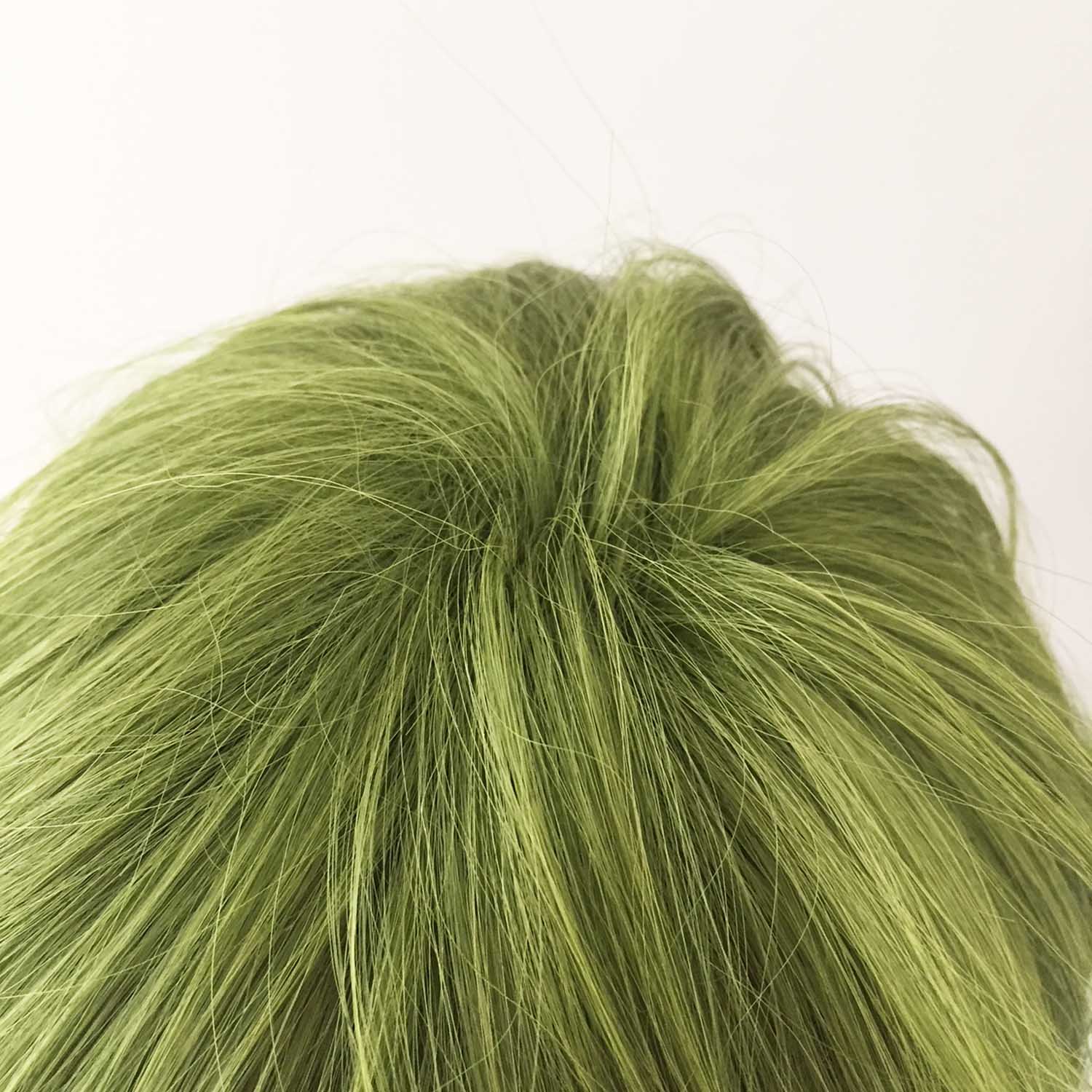nevermindyrhead Men Green Short Straight Fringe Bangs Cosplay Wig