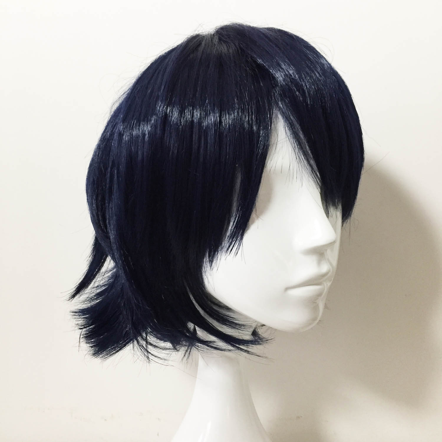 nevermindyrhead Men Navy Short Straight Fringe Bangs Flick Out Cosplay Wig