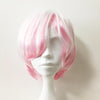 Men Pink White Two Tone Short Straight Long Bangs Cosplay Wig