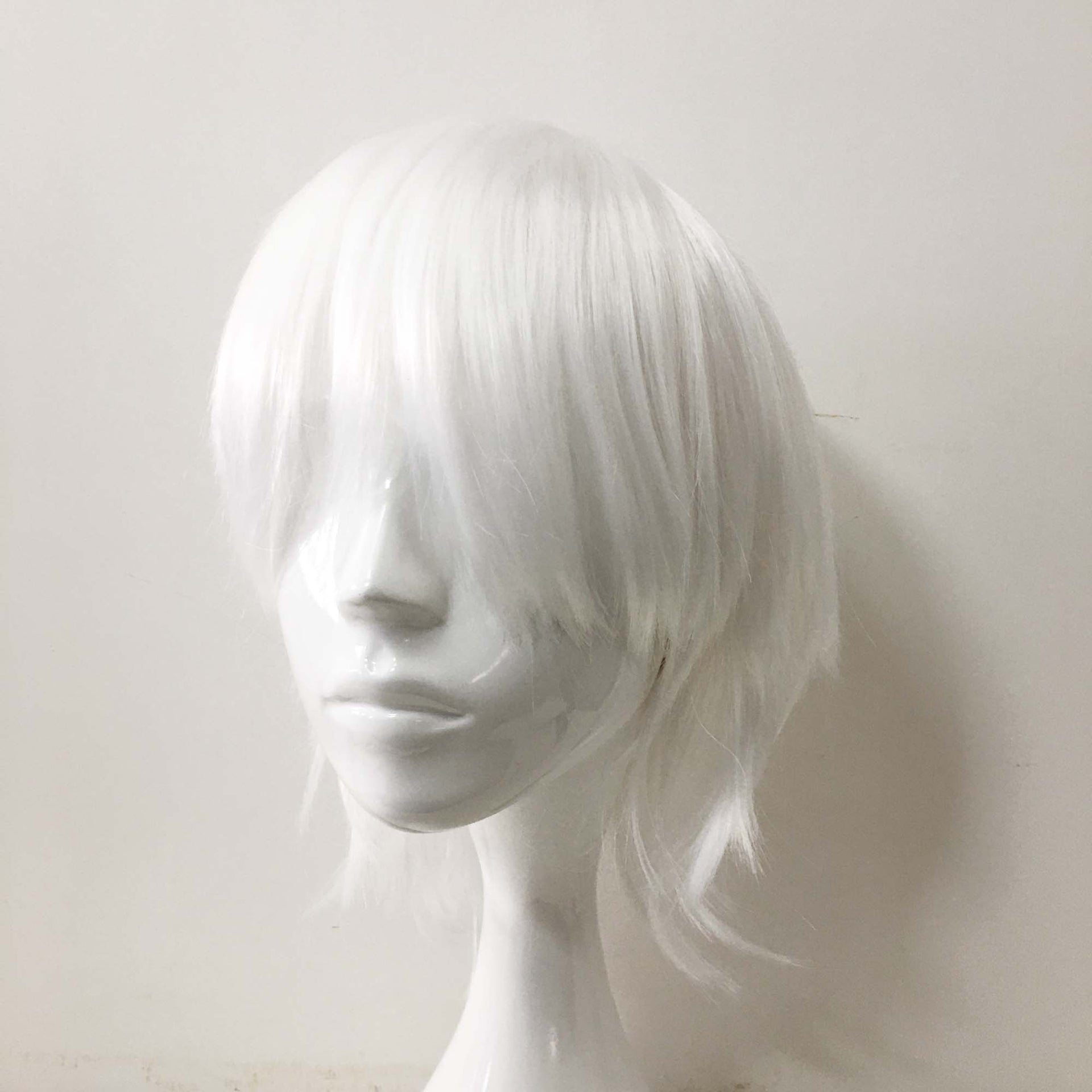 nevermindyrhead Men Snow White Short Straight Fringe Bangs Cosplay Wig
